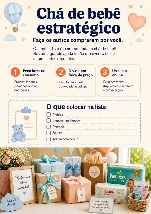 Chá de bebê estratégico